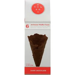 Konery Dark Choc Waffle Cones - 4.5 Oz