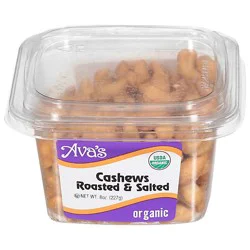 Ava Roasted Salted Organic Cashews - 8 Oz