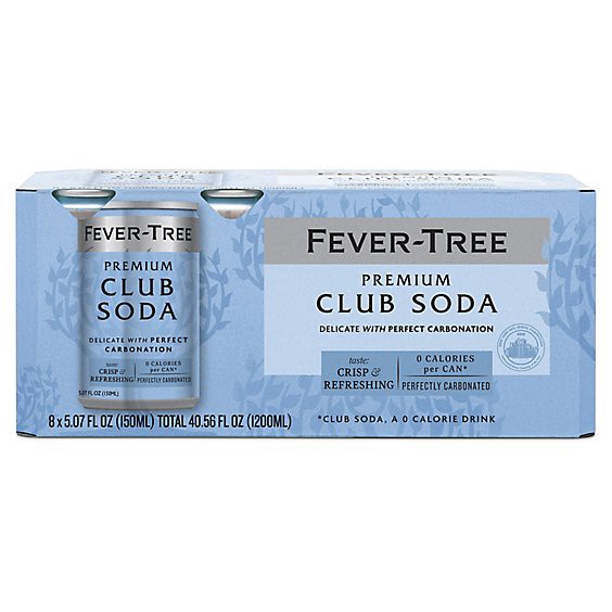 slide 1 of 1, Fever Tree Club Soda Cans 8pk - 8-5.07fz, 8 ct; 5.07 fl oz