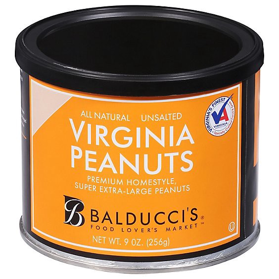 slide 1 of 13, Balducci's Unsalted Virginia Peanuts - 9 Oz, 9 oz