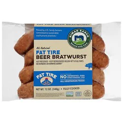 Niman Ranch Fat Tire Beer Bratwurst - 12 Oz
