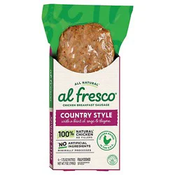 Alfresco Country Style Breakfast Chicken Sausage Patties - 7 Oz