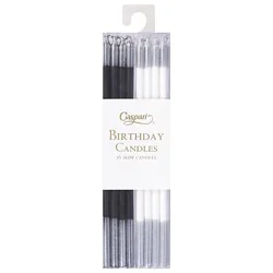 Black And White Birthday Slims - 16 Each