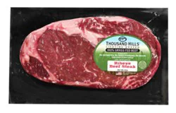 Thousand Hills Grass Fed Ribeye Steak - 8 Oz