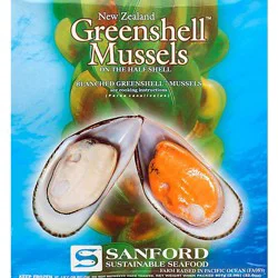 Green Lip 1/2 Shell Mussels New Zeland - 32 Oz