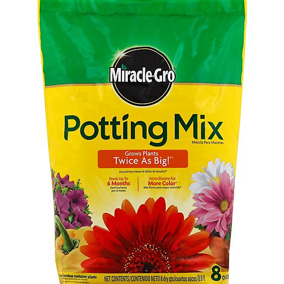 slide 1 of 1, Miracle Gro Potting Mix - Each, 8 qt