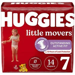 Huggies Little Movers Baby Diapers Size 7 (41+ Lbs) - 14 Count
