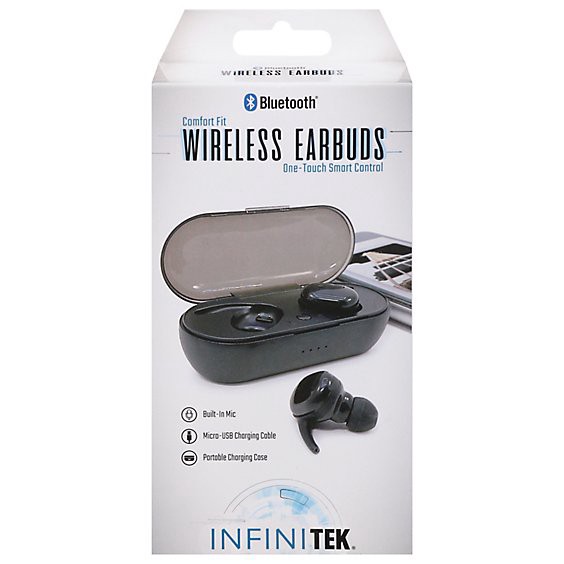 slide 1 of 1, Bluetooth Comfort Fit Wireless Earbuds - With Portable Charging Case - Ea, 1 ct