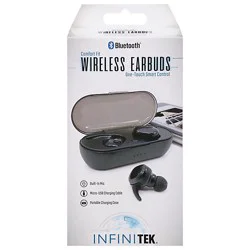 Bluetooth Comfort Fit Wireless Earbuds - With Portable Charging Case - Ea