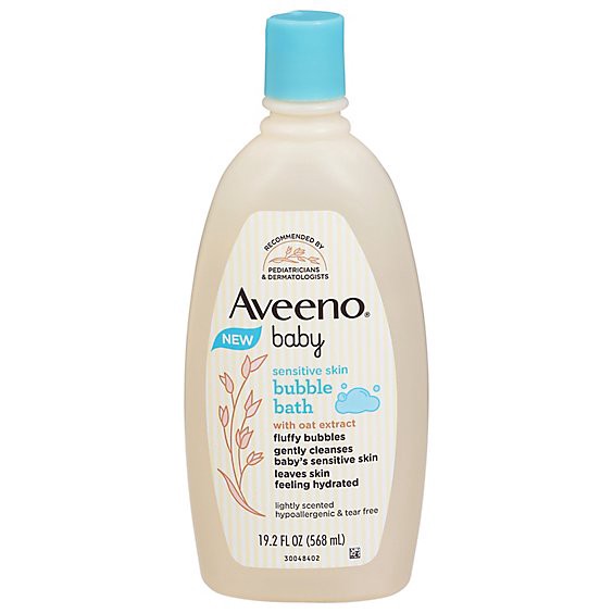 slide 1 of 1, Aveeno Baby Bble Bath Sen Sk W Oat Extrt - 19.2 Fz, 19.2 fl oz