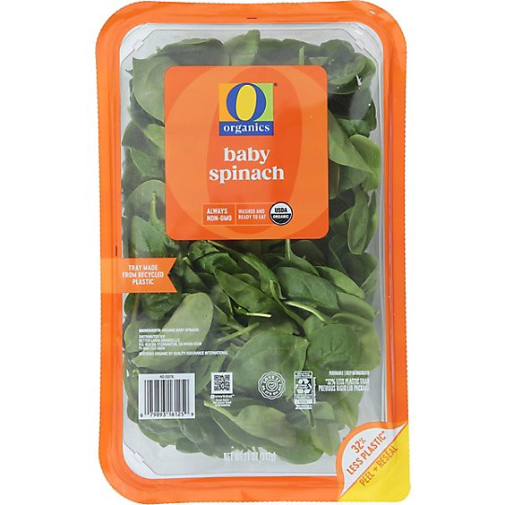 slide 1 of 1, O Organics Baby Spinach - 11 Oz, 11 oz