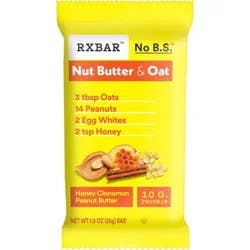 Rxbar Nut Butter And Oat Protein Bars Honey Cinnamon Peanut Butter Protein Snacks - 1.9 Oz