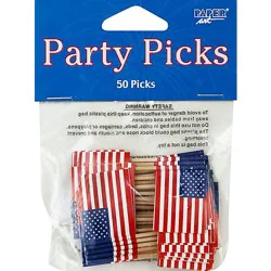 Creayive Converting Paper Art Us Flag Party Picks - 50 Count