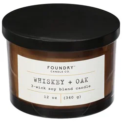 Foundry Jar Candle Whiskey Oak 12 Oz - 12 Oz