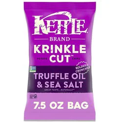 Kettle Brand Krinkle Cut Truffle Oil & Sea Salt Kettle Potato Chips - 7.5 Oz