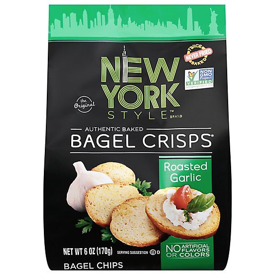 slide 1 of 1, New York Style Bagel Crisps Roasted Garlic - 6 Oz, 6 oz
