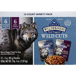 Blue Buffalo Wilderness Wild Cuts High Protein Beef & Chicken Wet Dog Food Variety Pack - 12-3 Oz