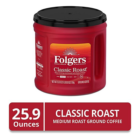 slide 1 of 6, Folgers Classic Roast - 25.9 Oz, 25.9 oz