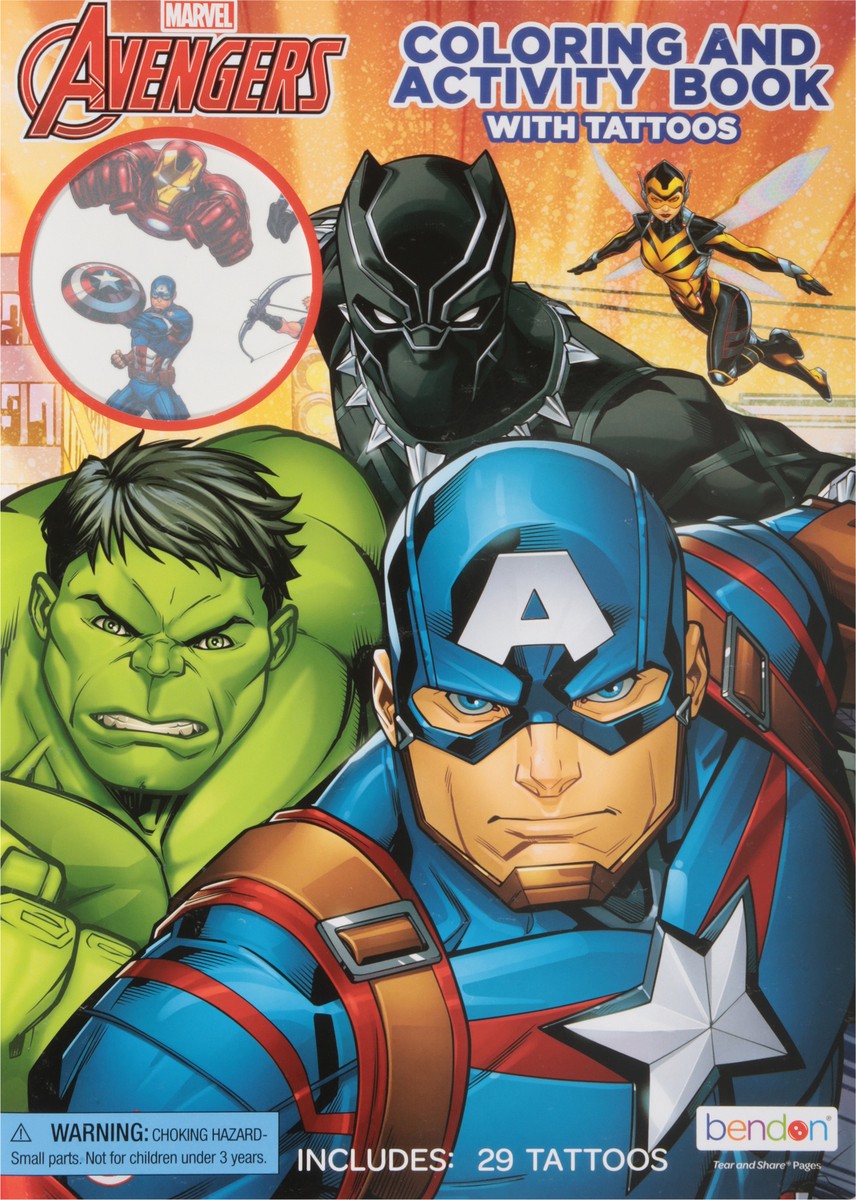 slide 8 of 11, Bendon Avengers Color Activity Book With Tattoos - Ea, 1 ct