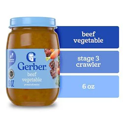 Gerber 3rd Foods Mealtime Beef Vegetable Baby Food Jar - 6 Oz