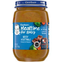 Gerber 3rd Foods Mealtime Beef Vegetable Baby Food Jar - 6 Oz