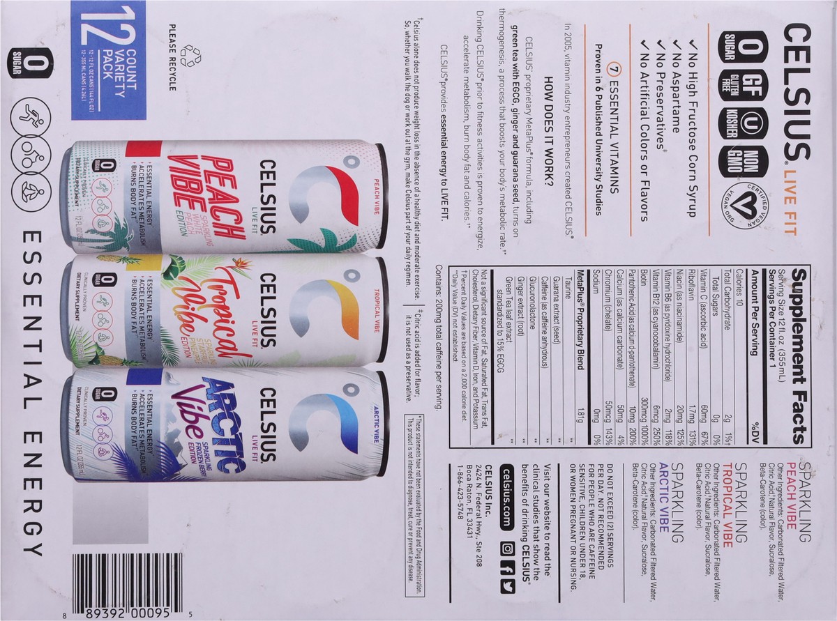 slide 5 of 11, Celsius Vibe Variety - 12-12 Fz, 12 ct; 12 fl oz