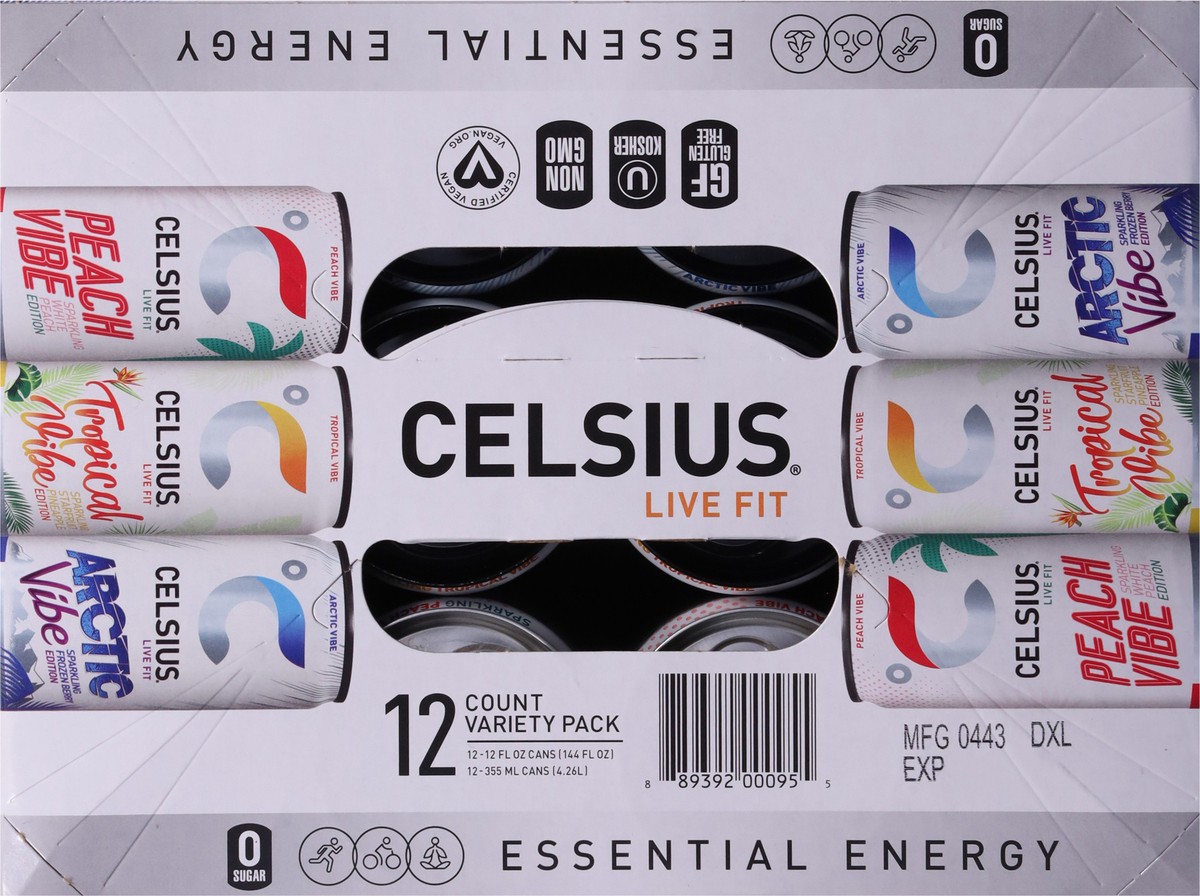 slide 2 of 11, Celsius Vibe Variety - 12-12 Fz, 12 ct; 12 fl oz
