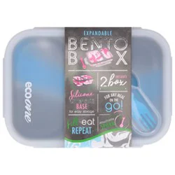 Ecoone 2 Compartment Silicone Expandable Bento Box - Each