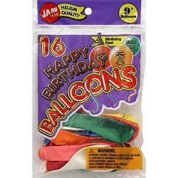 Ja Ru Happy Birthday Balloons - 16 Ct