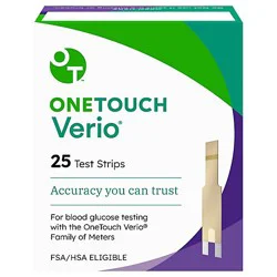 Onetouch Verio Diabetes Strips - 25 Ct