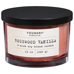 Foundry Jar Candle Rosewood Vanilla 12 Oz - 12 Oz