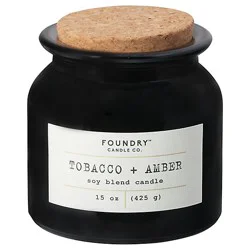 Foundry Jar Candle Tabacco Amber 15 Oz - 15 Oz