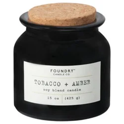 Foundry Jar Candle Tabacco Amber 15 Oz - 15 Oz