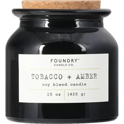 Foundry Jar Candle Tabacco Amber 15 Oz - 15 Oz