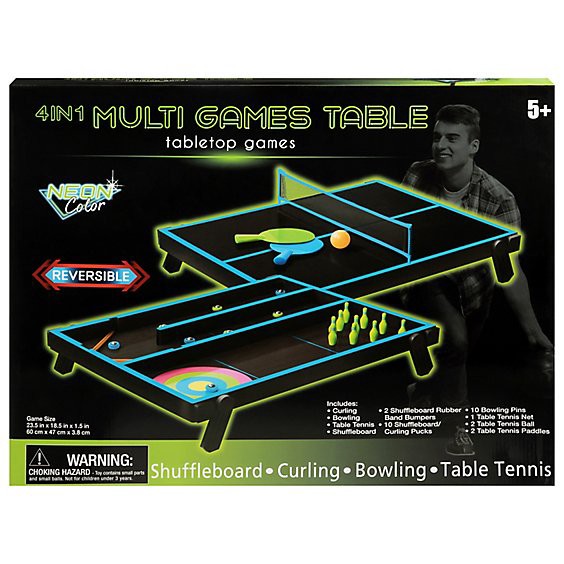 slide 1 of 1, Pmt Neon 4 In 1 Tbletop Games - Ea, 1 ct