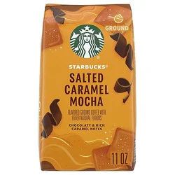 Starbucks 100% Arabica Naturally Flavored Salted Caramel Mocha Ground Coffee Bag - 11 Oz