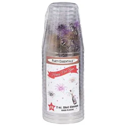 Party Essentials Happy New Year 2 Oz Plastic Shot Glasses - 20 Count