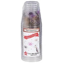 Party Essentials Happy New Year 2 Oz Plastic Shot Glasses - 20 Count