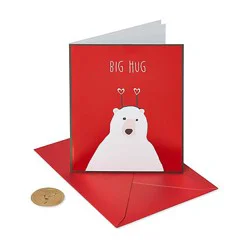 Papyrus Big Hug Bear With Heart Headband Valentine's Day Card - Each