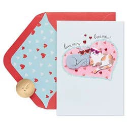 Papyrus Love Mew Cats Valentine's Day Card - Each