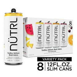 Nutrl Real Juice Gluten Free Vodka Hard Seltzer Variety Pack In Slim Cans - 8-2 Fl. Oz.