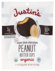 Justin's Super Dark Chocolate Peanut Butter Cup Bagged - 4.2 Oz