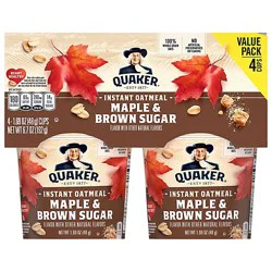 Quaker Maple Brown Sugar Instant Oatmeal - 6.7 Oz