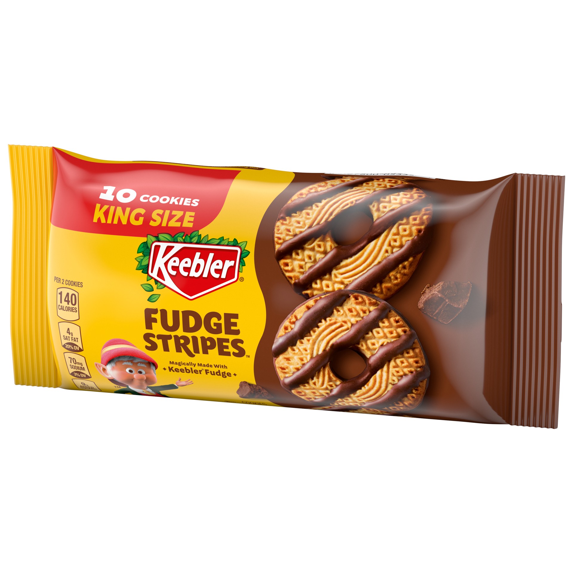slide 2 of 7, Keebler Fudge Stripes Original Shortbread Cookies King Size - 4.75 Oz, 4.75 oz