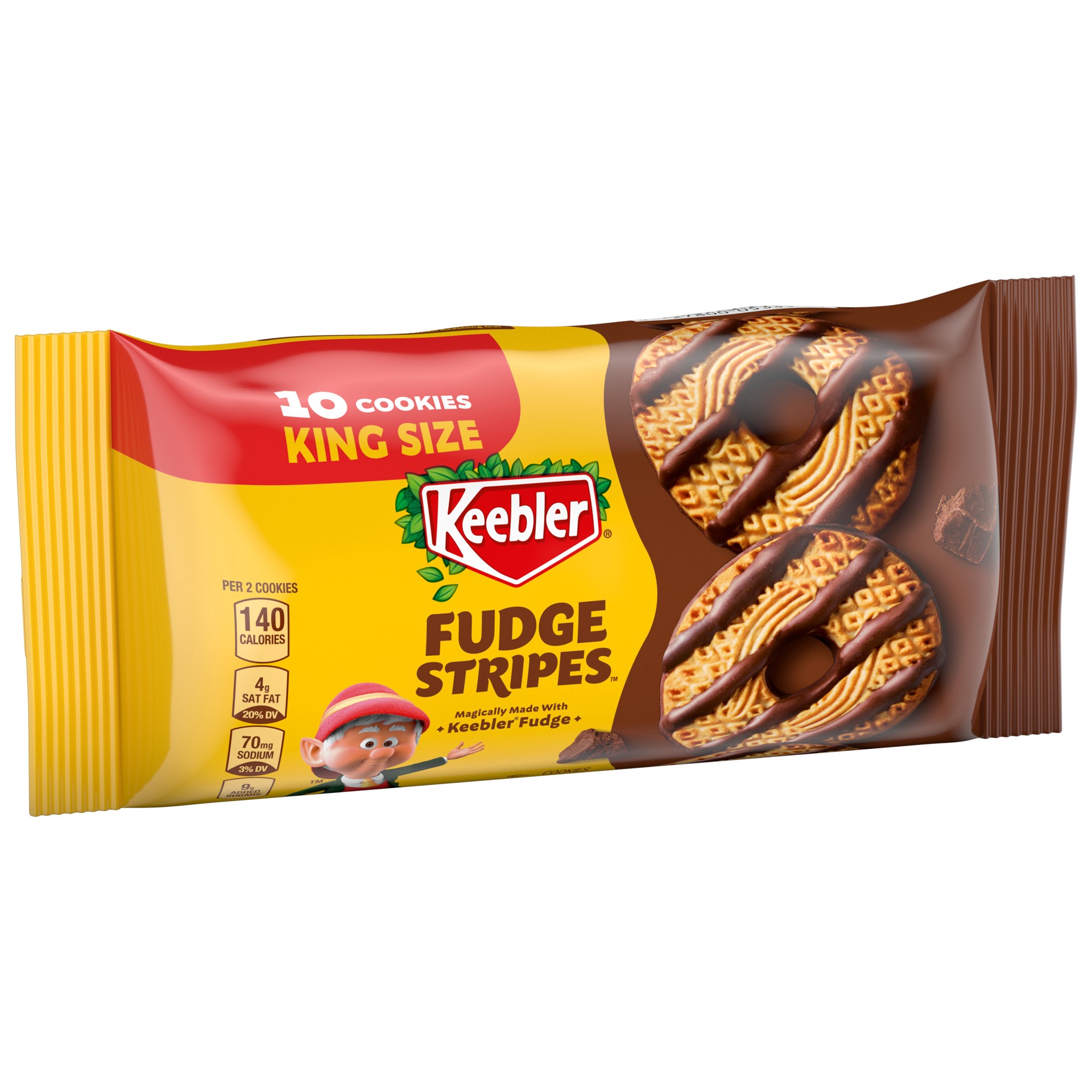 slide 3 of 7, Keebler Fudge Stripes Original Shortbread Cookies King Size - 4.75 Oz, 4.75 oz