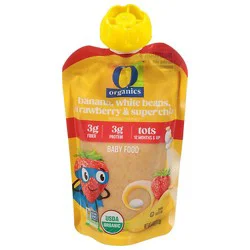 O Organics Baby Food Banana White Beans Strawberry Chia Pouch - 4 Oz