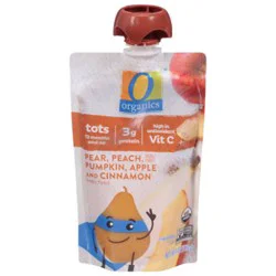 O Organics Baby Food Pear Peach Pumpkin Apple Cinnamon Pouch - 4 Oz