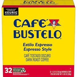 Café Bustelo Espresso Style Dark Roast Coffee Single Serve Pods - 32 Count