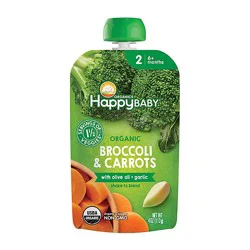 Happy Baby Organics Broccoli & Carrots With Olive Oil + Garlic - 16-4 Oz