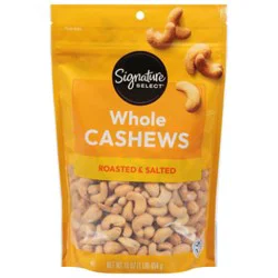 Signature Select Whole Roasted & Salted Cashews - 16 Oz